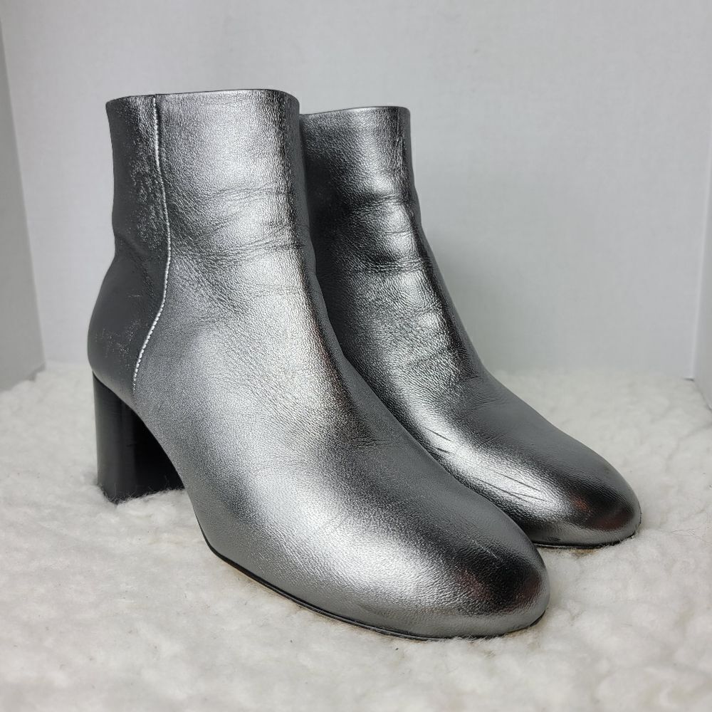 Rag & Bone Drea Womens Boot Size 7.5 Metallic Silver Ankle Bootie Shoes